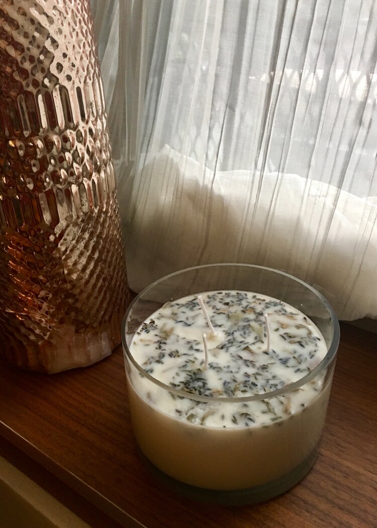 Lavender + White Sage Aromatherapy Soy Candle